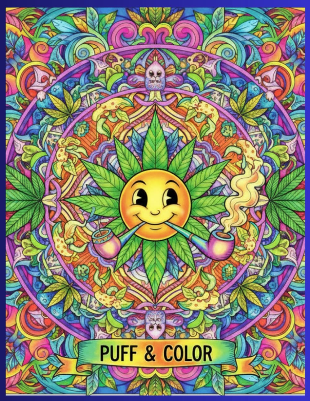 Puff and Color: Marijuana Themed coloring book for Adults