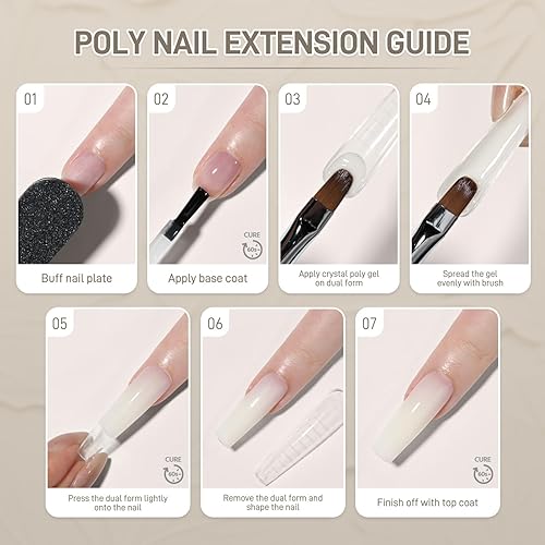 Miniatura 6 de GAOY Watery Crystal Polygel para extensiones de uñas, 1.06 oz (30 g), viscosidad fina, fácil aplicación y alta dureza, color blanco lechoso 01
