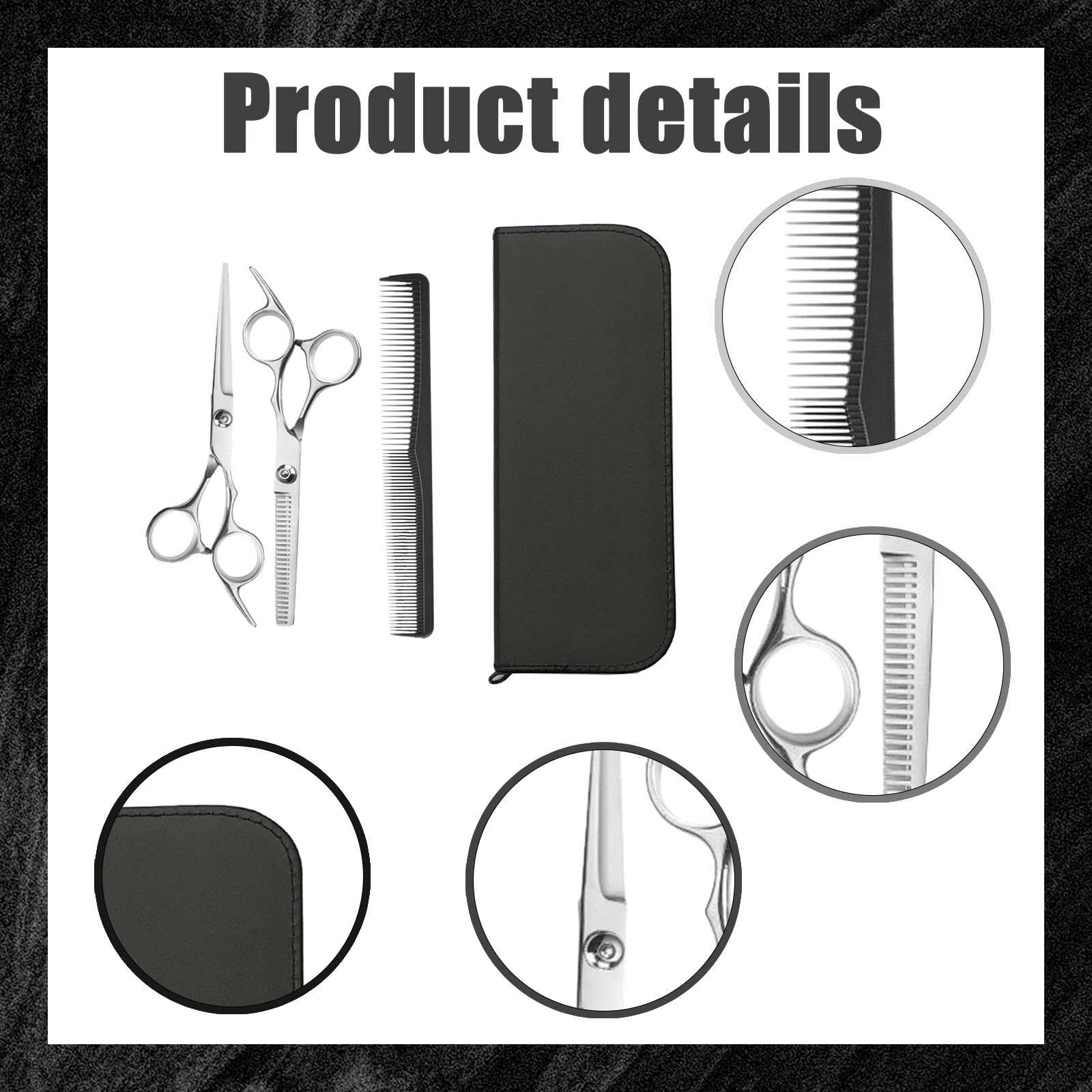 AYNKH 6.5 Inch Barber Scissors Set, Professional Hairdresser, Hair Scissorss Men's and Women's Adult Hairdressing Tools - Image 3