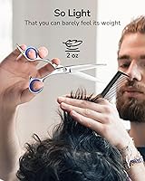 Vista 39 de ULG Tijeras de corte de pelo, tijeras de barbería profesional, tijeras de peluquería, tijeras, navajas para el adelgazamiento del cabello, tijeras