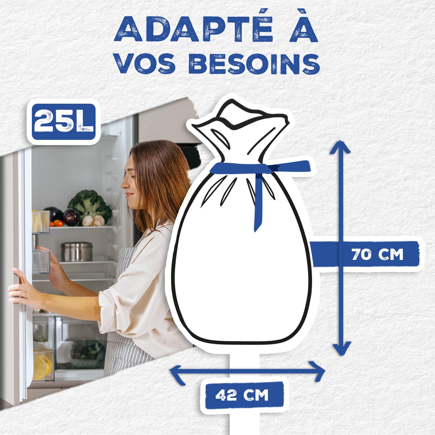 Alfapac - Set di 15 sacchetti per congelazione, materiale di origine vegetale, formato XXL, prodotto in Francia, 42 x 70 cm