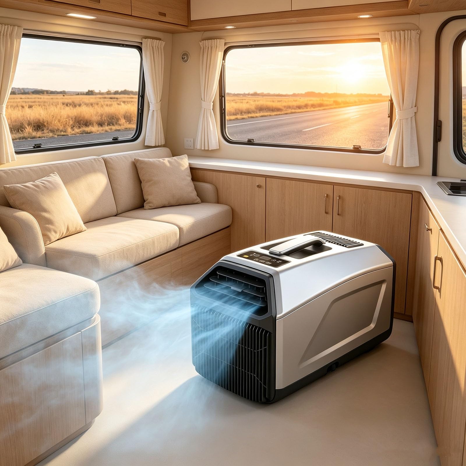 Rsqql Grey 330W/400W Portable Tent Air Conditioner,Remote Control And Touch Controls,4 Modes, Quiet (36-49 Db),60°F-90°F Adjustment, For Tents, Trucks, Campers