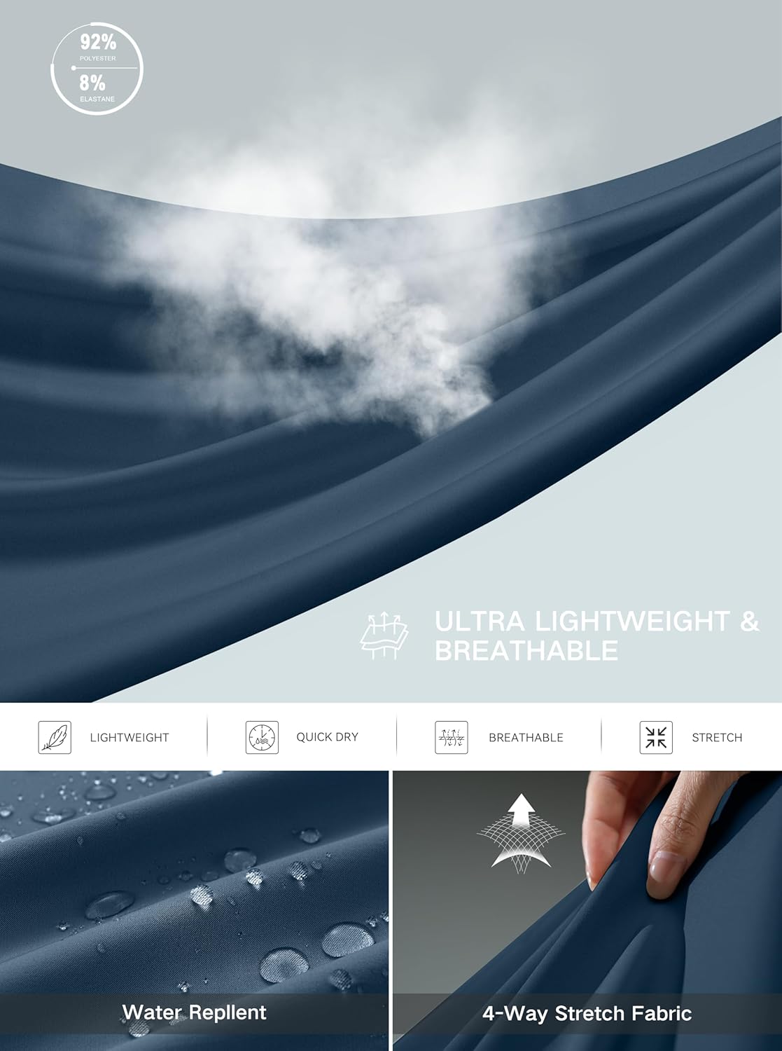 G Gradual Men's Casual Shorts 9" Lightweight Golf Shorts for Men Stretch with 3 Pockets Quick Dry Breathable Work Shorts - Image 5