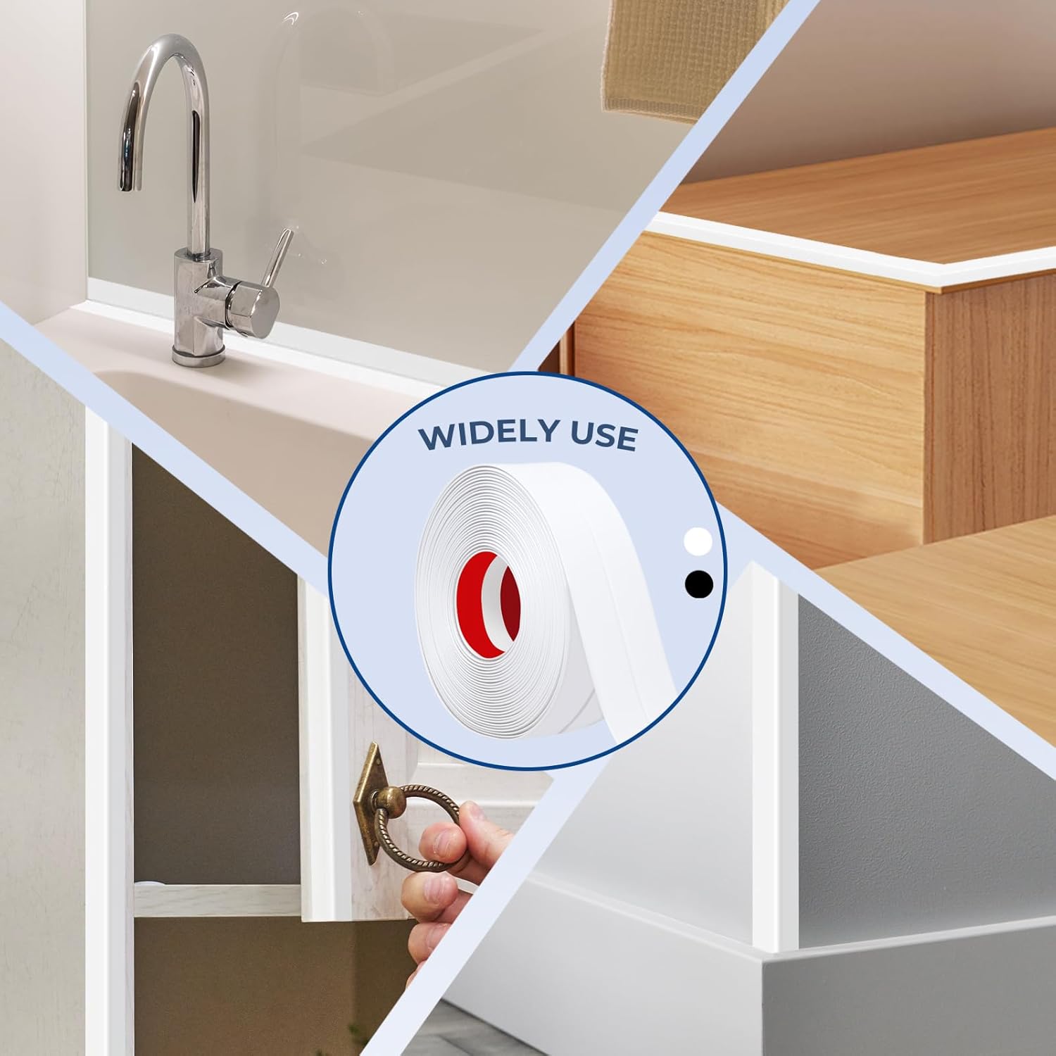 Storystore Wall Corner Protector Moulding Trim 1.6 in x 13 Ft,Peel and Stick Corner Moulding Trim, Self Adhesive Corner Guards Edge Protector for Wall Edge Corner, Countertop,White - Image 5