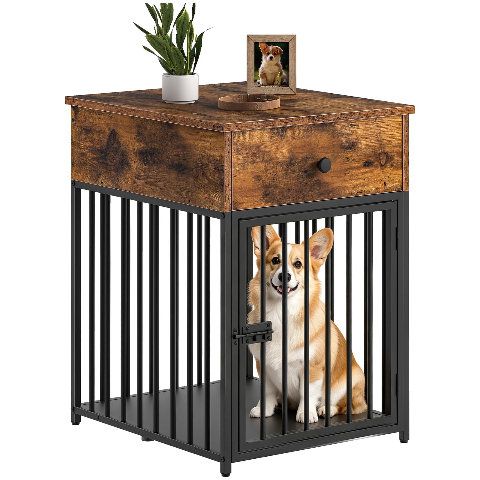 HOOBRO Dog Crate Furniture with Drawer