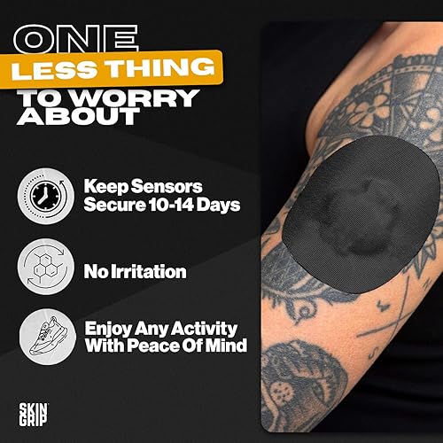 Vista 4 de SKIN Grip Medtronic Guardian, Freestyle Libre, parches adhesivos Enlite. Parches CGM precortados. Protección de monitor de glucosa constante. Cinta