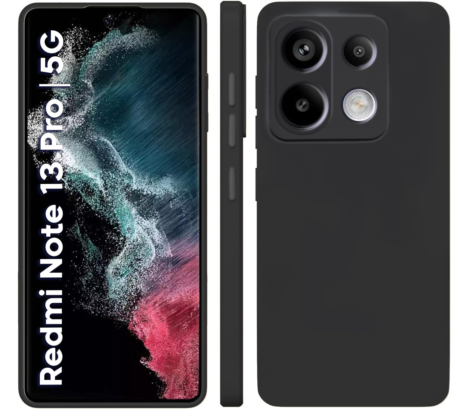 TRUEUPGRADE Liquid Silicone Designed Back Case Cover for Mi Redmi Note 13 Pro 5G | Microfiber Inside | Bumper Back Cover Case for Mi Redmi Note 13 Pro 5G - Black (B0CSW85NND) Amazon Price History, Amazon Price Tracker