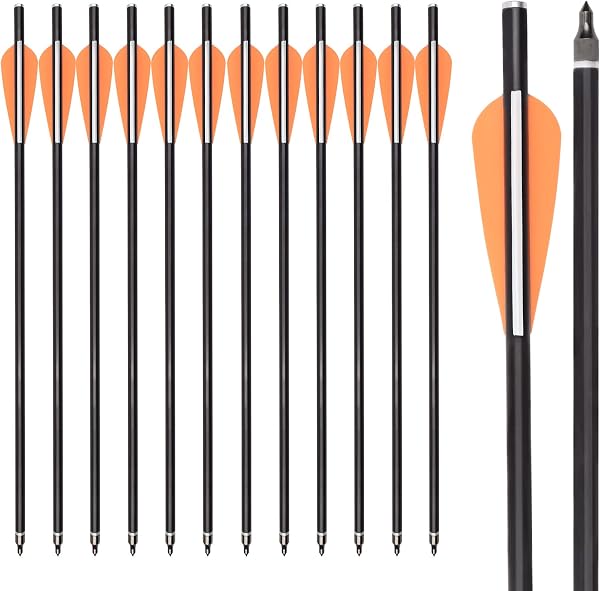 NIKA ARCHERY 12 Piezas de Pernos de Ballesta Flechas de Ballesta 14 16 Pulgadas Pernos de Fibra de Vidrio de Tiro con Arco con alas de 3 Pulgadas para Caza de Ballesta - 3
