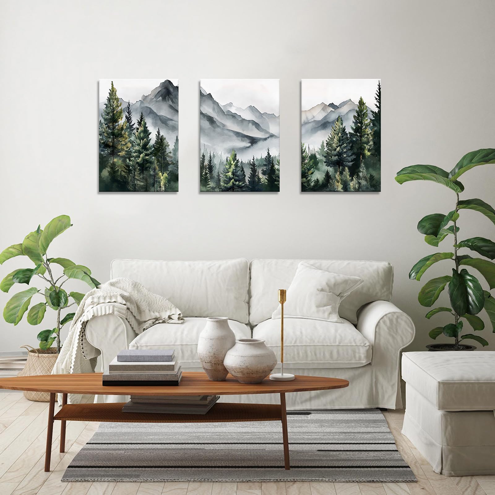 Abstract Mountain Art Prints - 3 Panel Canvas Wall Decor -3