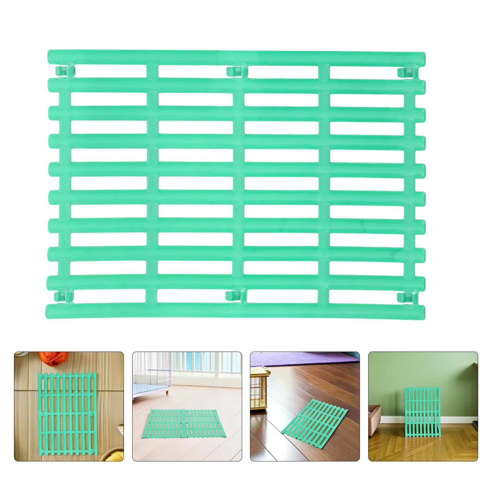 4 Pezzi Tappetini in Plastica Verde per Piccoli Animali e Chinchilla, Resistente all'Usura Design Efficiente Antiperdita per Gabbia e Riposo