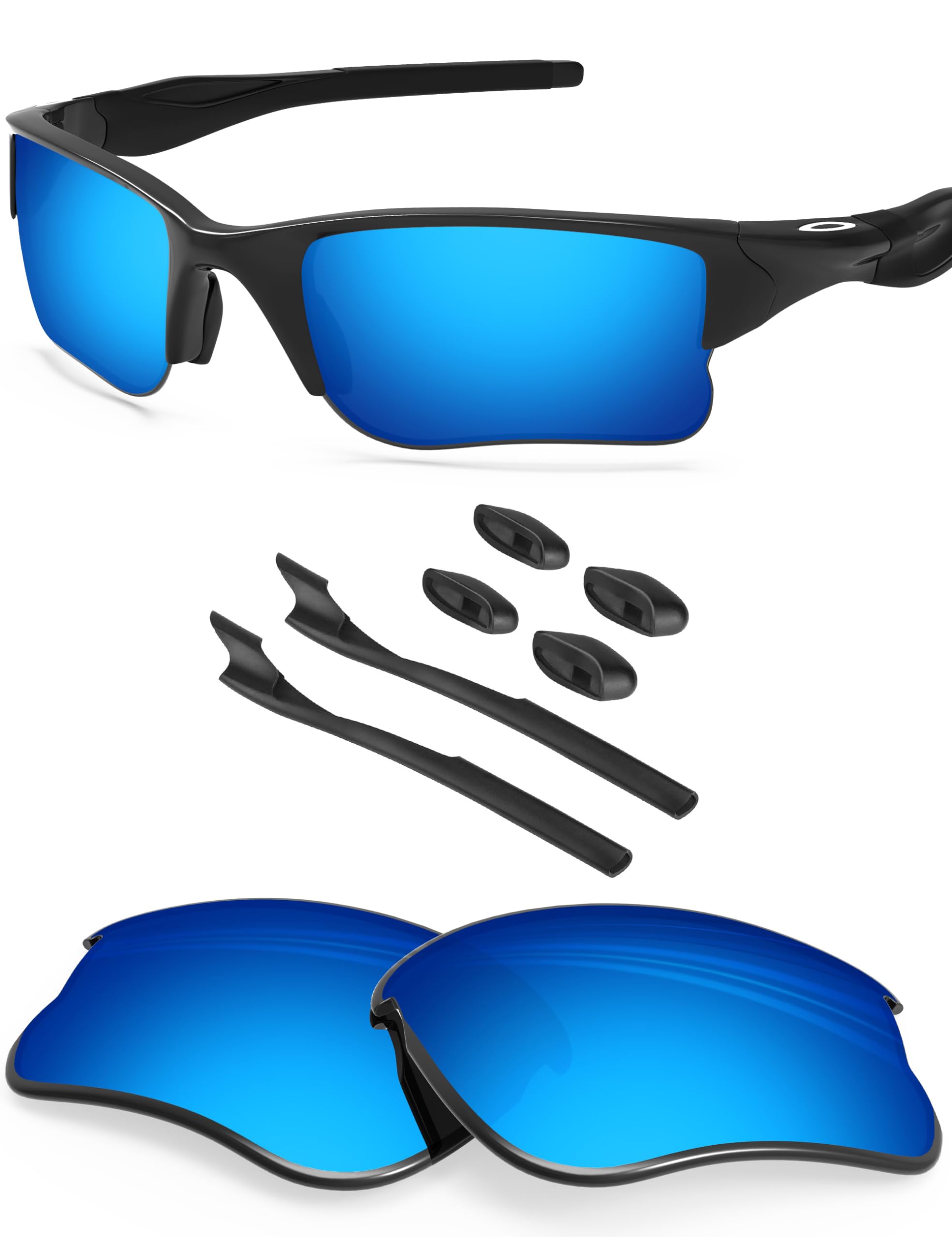 Blazerbuck Men's Ice Blue - Polarized Polycarbonate Polarized Replacet Lenses & Sock Kit For Oakley Half Jacket 2.0 Xl Oo9154 - Ice Blue Ar Coated