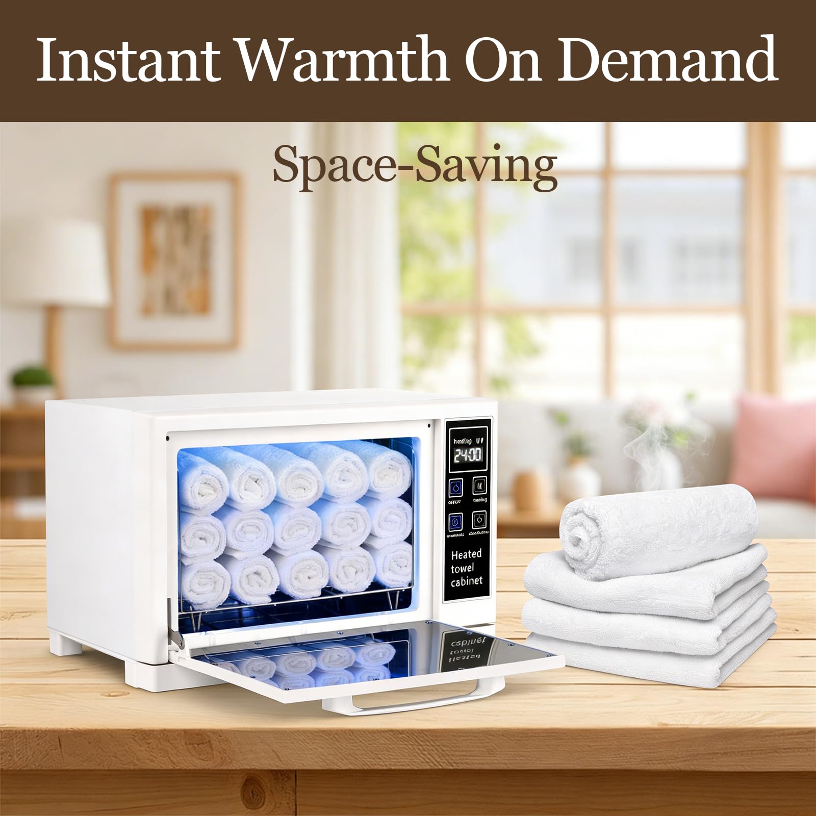 5.5L Handtuchwärmer 4-in-1 Handtuchheizschrank, Handtuchwärmer Elektrisch UV Sterilisator, Towel Handtuch Wärmer für Gesichtsbehandlungen, Haarpflege, Massage, Salonausstattung und Zuhause