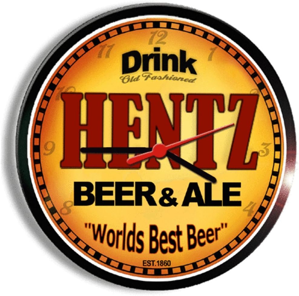 Goldenoldiesclocks HENTZ Beer and ale Cerveza Wall Clock