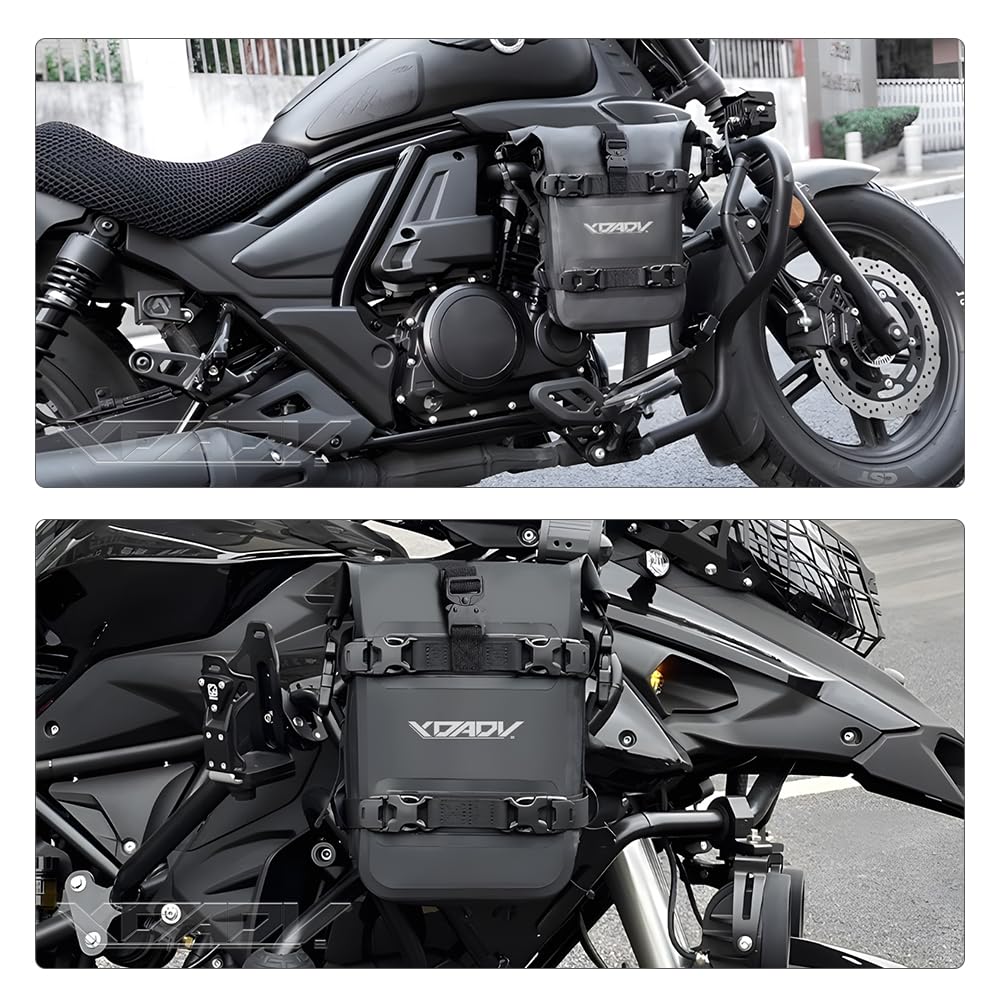 VZ 800 DL250 650 1000 1050XT Marauder - Crash - Bar wodoodporne torby na ramię do Suzuki V-Strom 800SE 800DE 800RE akcesoria Uniwersalne torby na ramię (Czarny Logo, 2)