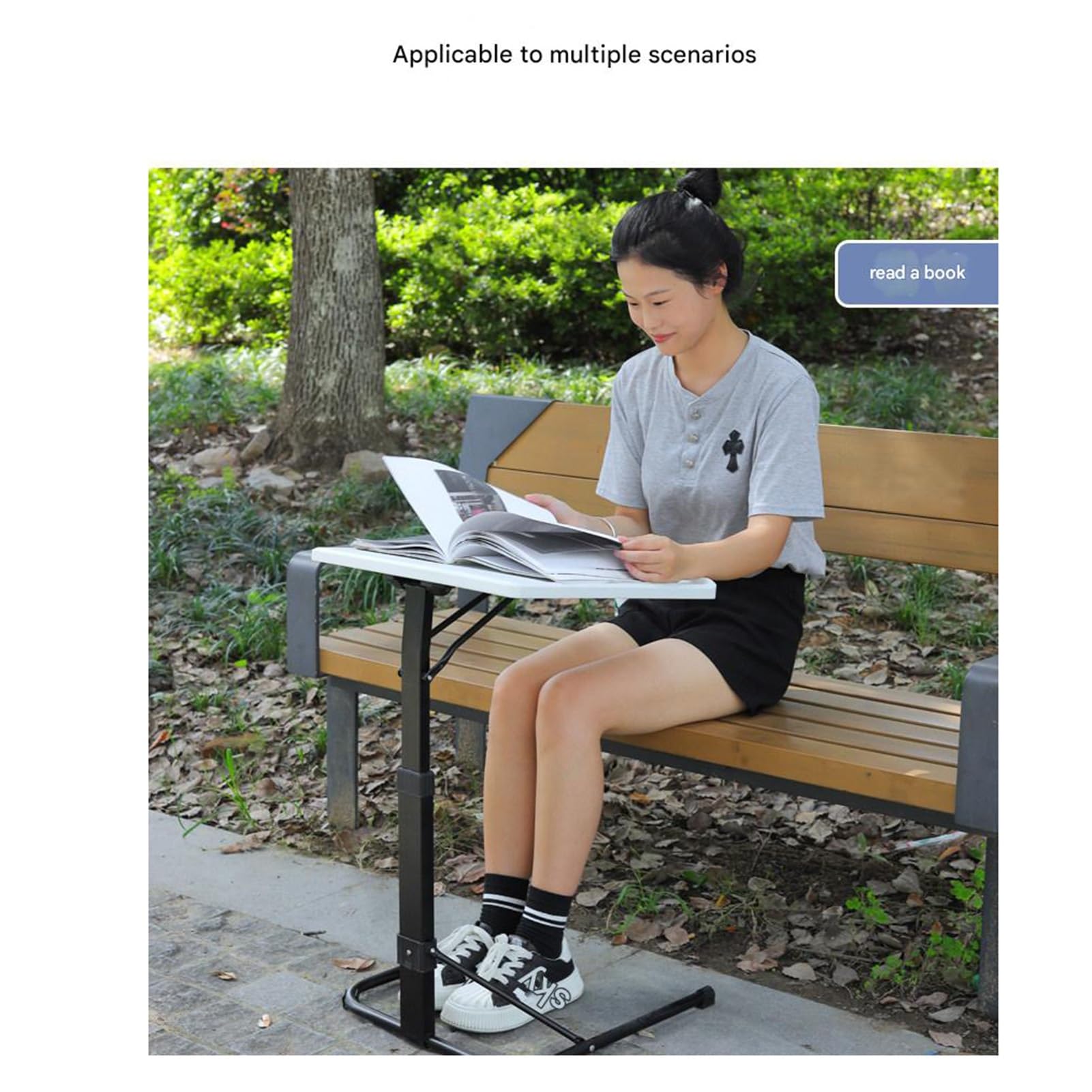 Tavolo per computer portatile regolabile in altezza, scrivania portatile con postazione di lavoro inclinabile per casa, ufficio, camera da letto, dormitorio studio