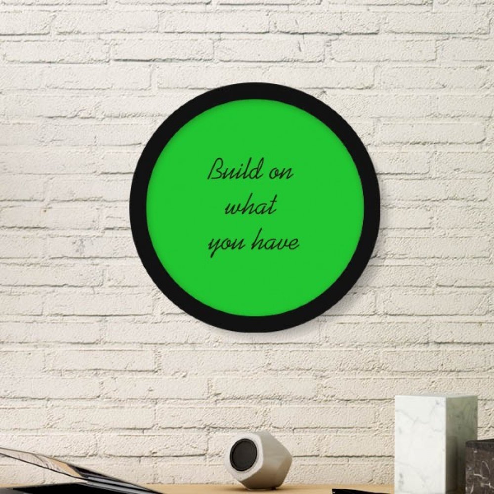 Cadre photo rond noir DIYthinker avec citation inspirante pour stickers muraux de maison