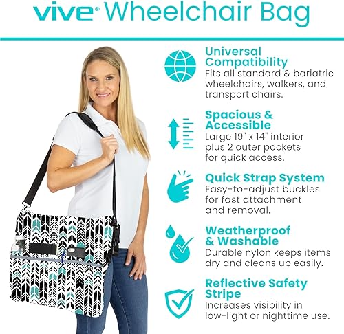 Miniatura 65 de Bolsa para silla de ruedas, Floral púrpura