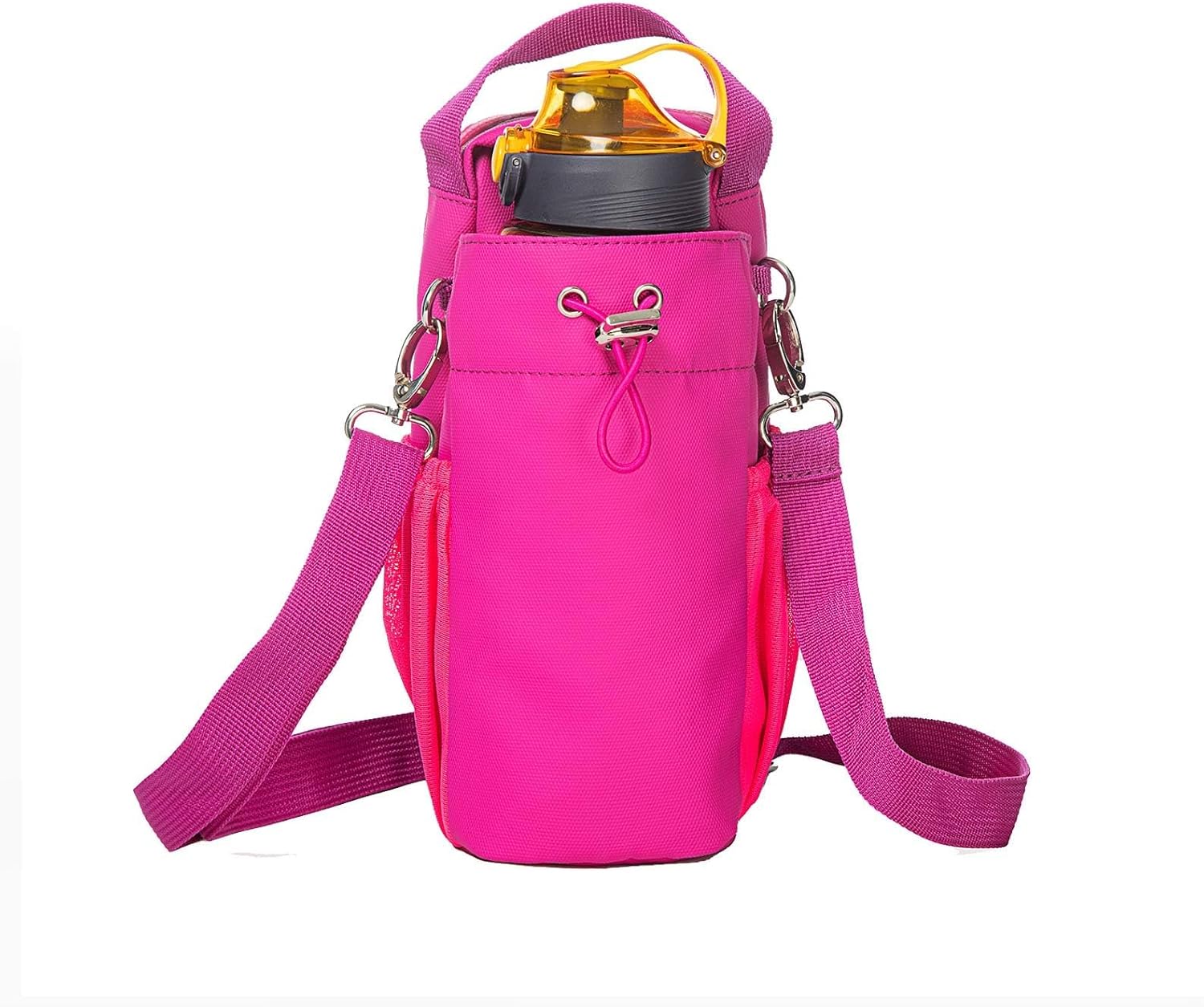 VKZ Magnetic Crossbody Gym Bag Water Bottle Holder Waterproof, Sling Bag for Men and Women Carrier Bag with Phone Pockets Handle Shoulder Strap, Travel Water Bottle Bag Accessories Organizer