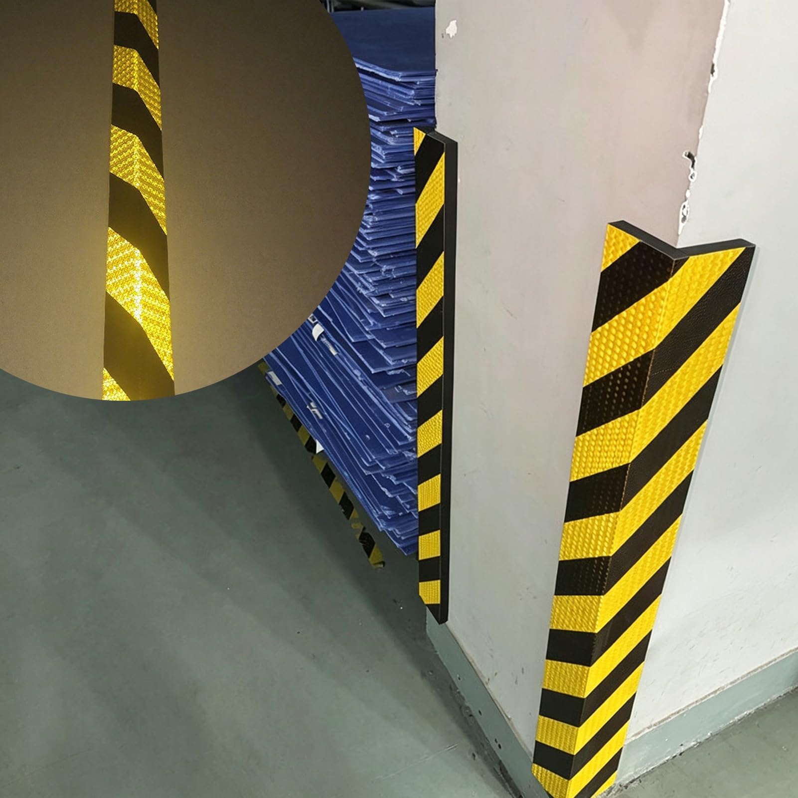 Protector De Borde De Espuma Reflectante En Forma De L De 39 Pulgadas | Protector De Esquina Autoadhesivo De Alta Visibilidad En Negro Y Amarillo, Tira De Seguridad Industrial(L-shaped 02,2PCS)