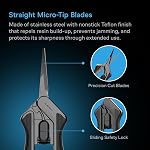 AC Infinity 6.6” Stainless Steel Pruning Shear 2-Pack, Lightweight Ergonomic Design, Straight Precision Blades with Nonstick Teflon Coating for Gardening, Hydroponics, Grow Tents