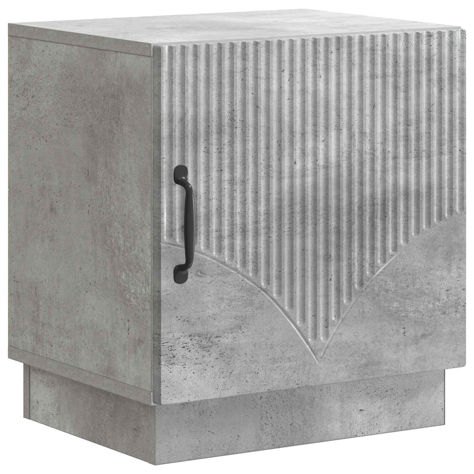 Table de chevet gris béton pour une chambre moderne et un salon de style industriel chaleureux