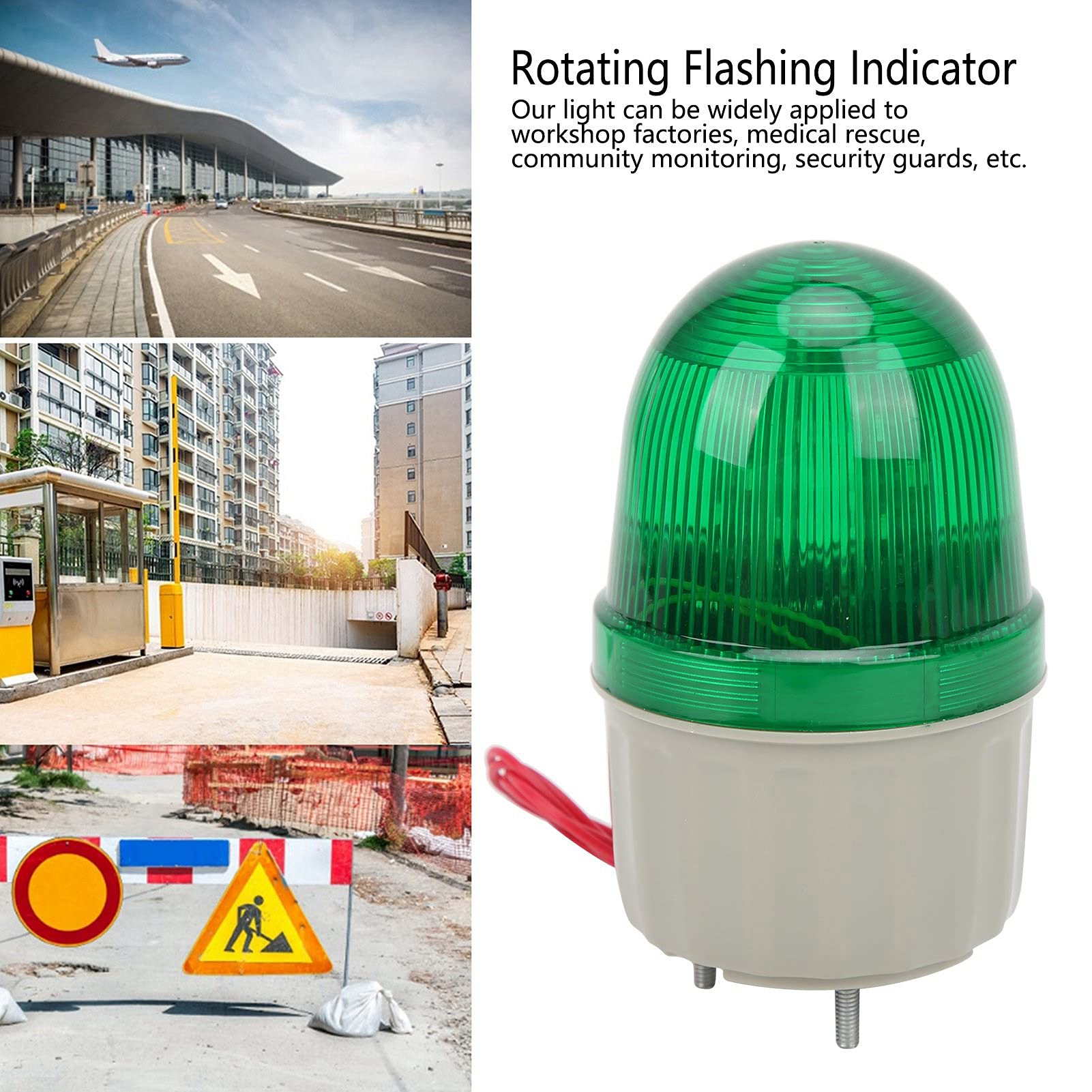 Spia Luminosa BEM-2071 Indicatore Lampeggiante Rotante a LED Spia Rotante Portatile Per Monitoraggio 220 V Ca(Verde)