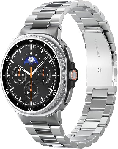 Spigen Modern Fit 316L Strap Band Compatible with Samsung Galaxy Watch 8 40mm/44mm (2025), Samsung Galaxy Watch 8 Classic 46mm (2025) - Silver