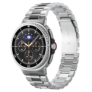 Spigen Modern Fit 316L Designed for Samsung Galaxy Watch 8 44/40mm, 8 Classic 46mm Band (2025) - Silver - Amazon product rated Grade A