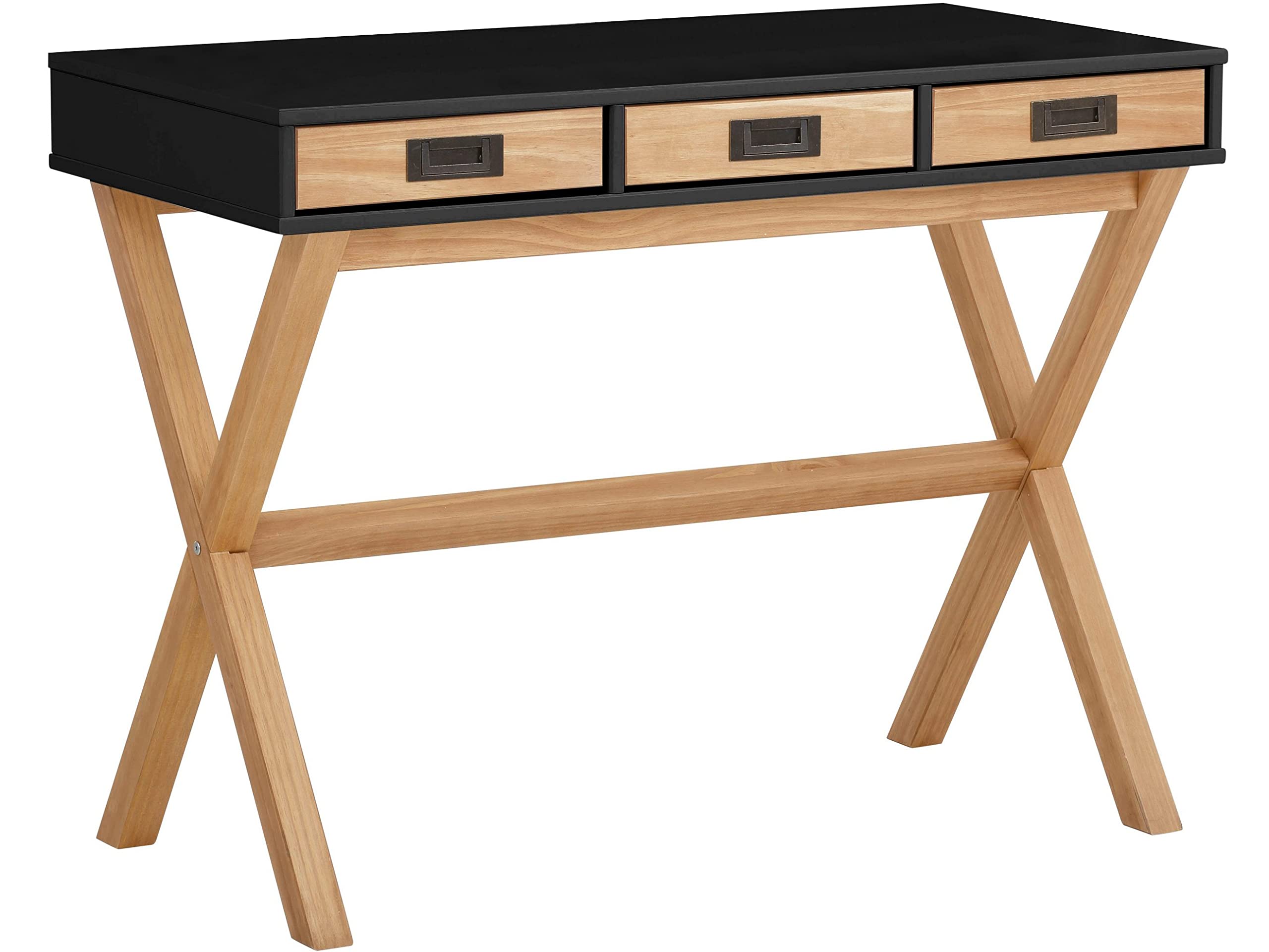 B&Q -  Dorel Home Paulo Desk With 3 Drawers In Black Stain Wax
