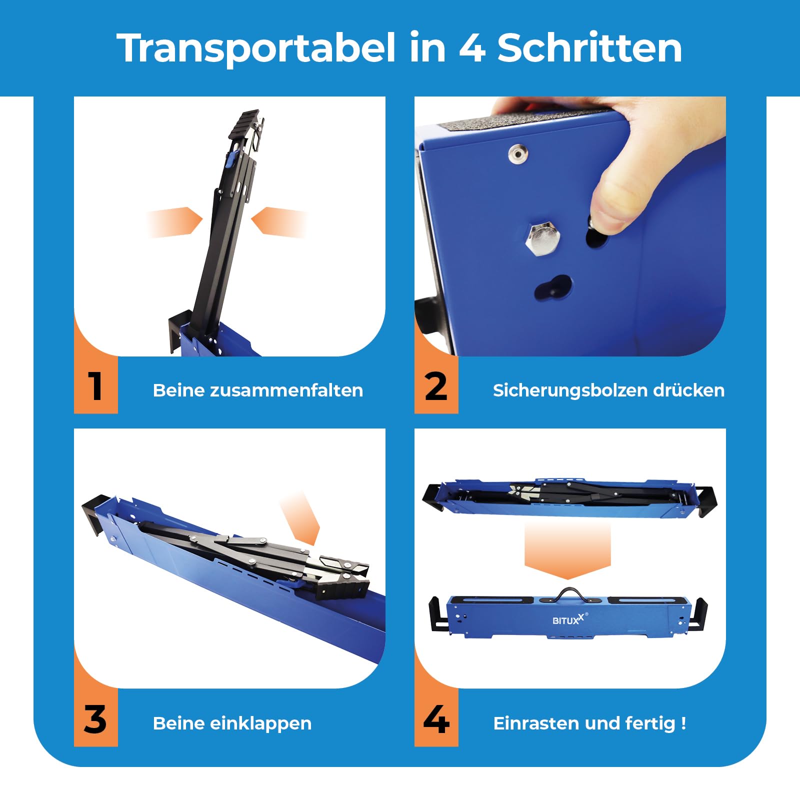 Bituxx 2X Arbeitsbock Bock Gerüstbock Klappbock Tischbock Malerbock 600Kg Klappbar Höhenverstellbar 62-87cm