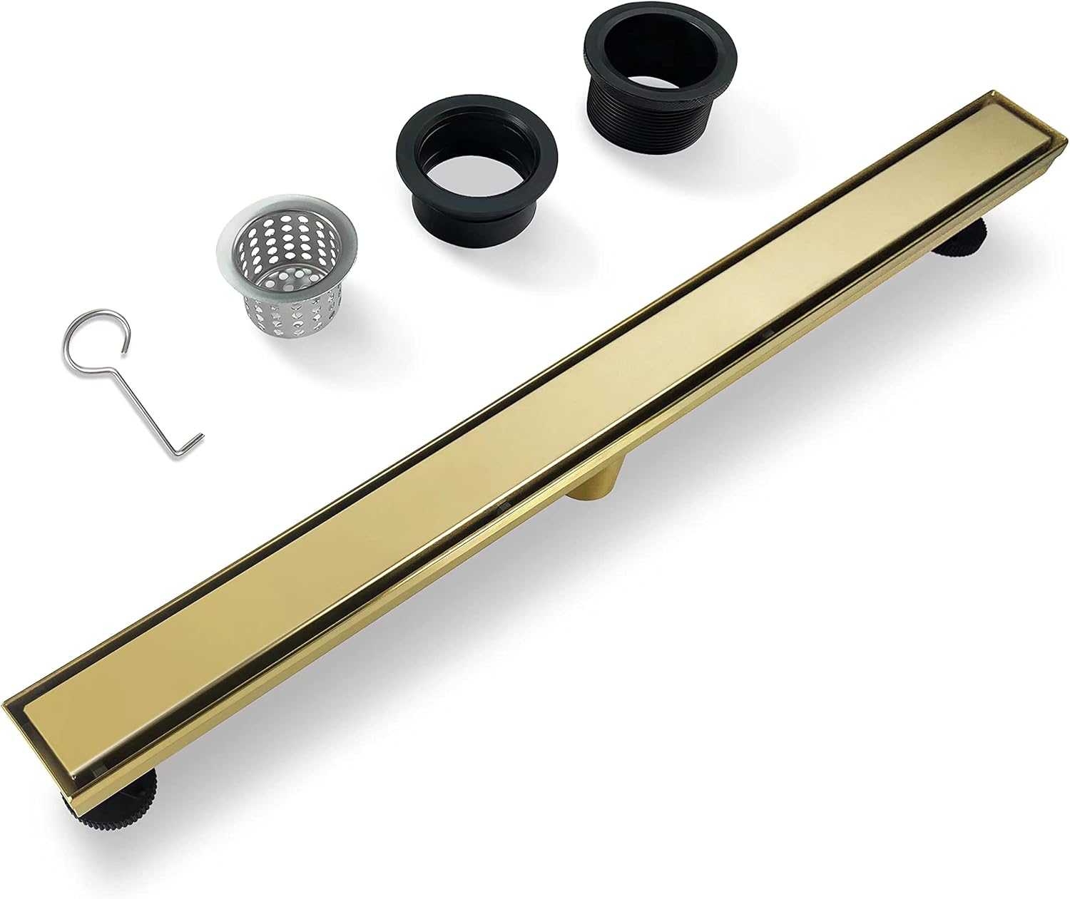 36 Inch Linear Shower Drain Gold Drain with Removable 2in1