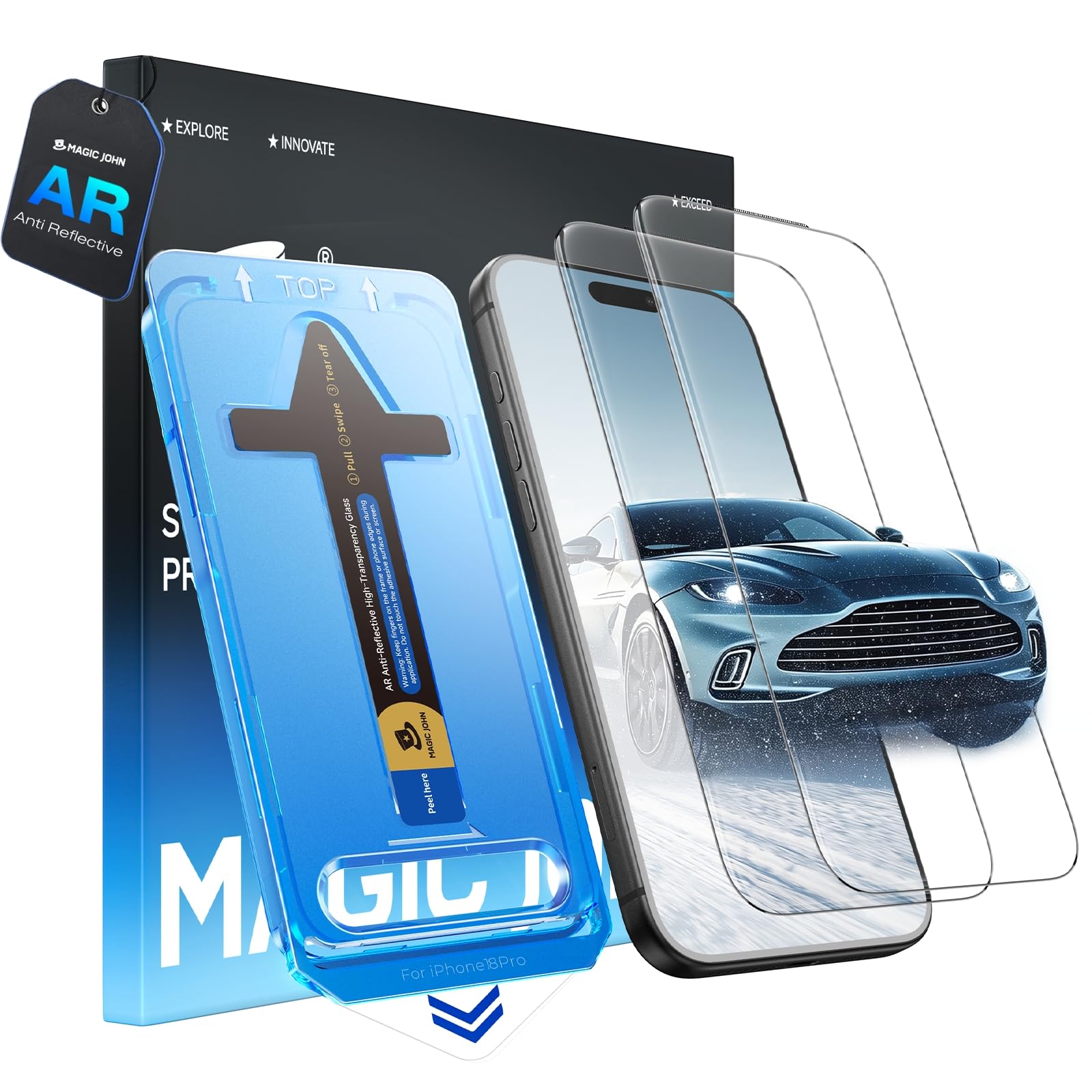 MAGIC JOHN SolView AR for iPhone 18 Pro Anti-Reflective Screen Protector | Outdoor Anti-G…