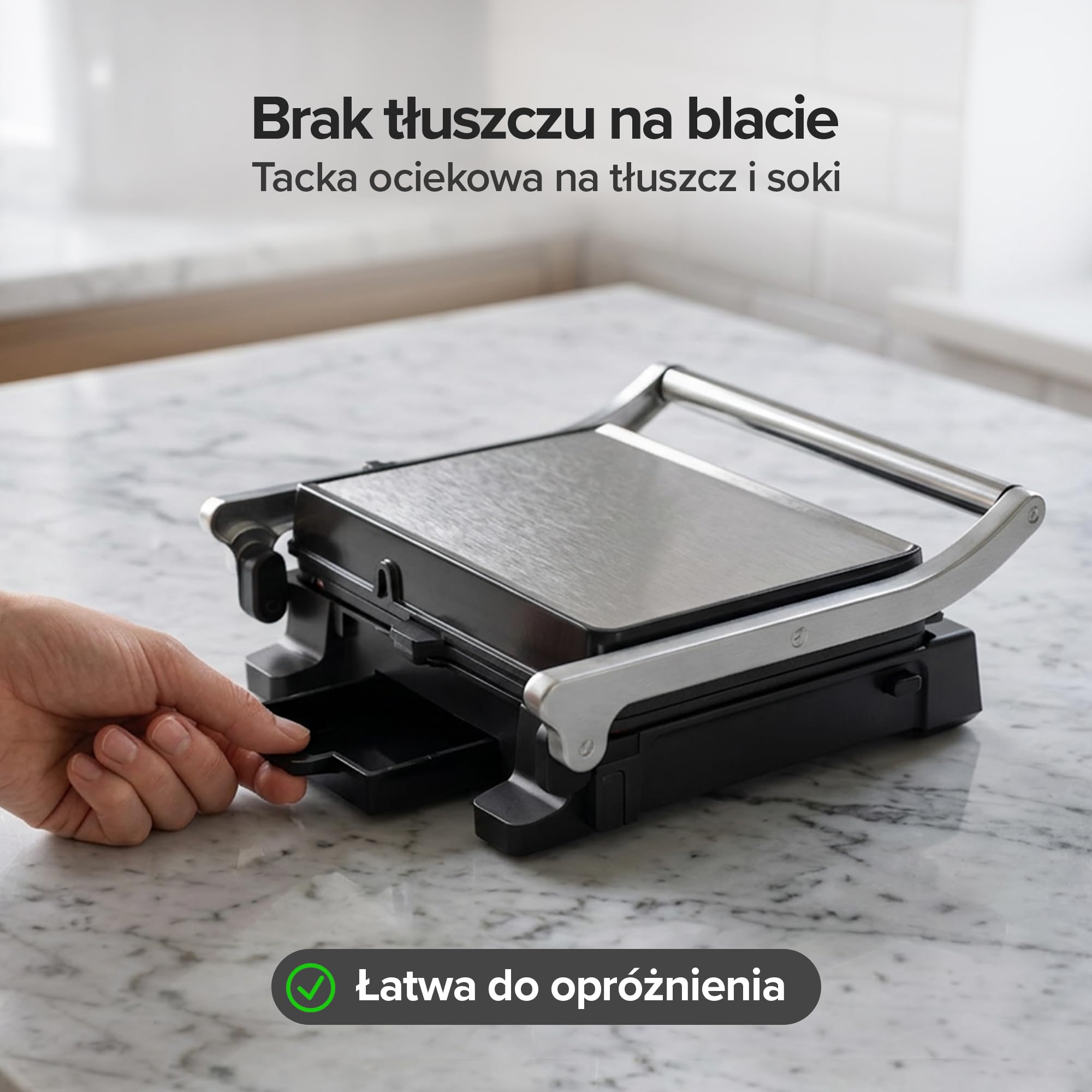 Olvy Grill kontaktowy z ekranem dotykowym, bez PFAS, 5 automatycznych programów, otwór 180°, 2000 W, zdejmowane płyty nieprzywierające, termostat i timer – panini, kanapka, stek i warzywa