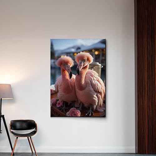 Flamingo Wall Art Flamingo Pictures Canvas Prints Wall Decor Artwork for Classroom Nursery Ready to Hang