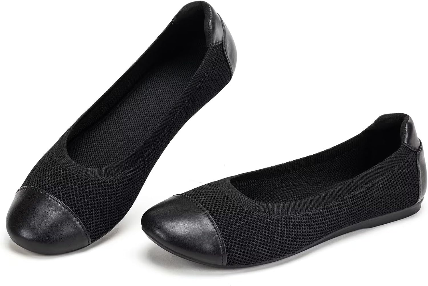 Frank Mully Women's Ballet Flats Round Toe Walking Flats Slip On Work Shoes Knitted Flats Shoes for Woman Soft Lightweight - Image 8