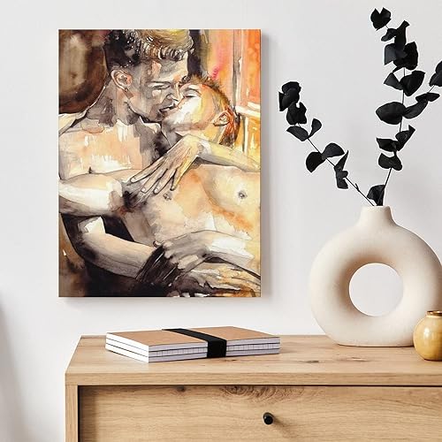 Miniatura 4 de Póster de hombre gay, pintura al óleo abstracta, póster de personaje masculino, póster de hombre besándose, lienzo, pósteres artísticos, cuadros,