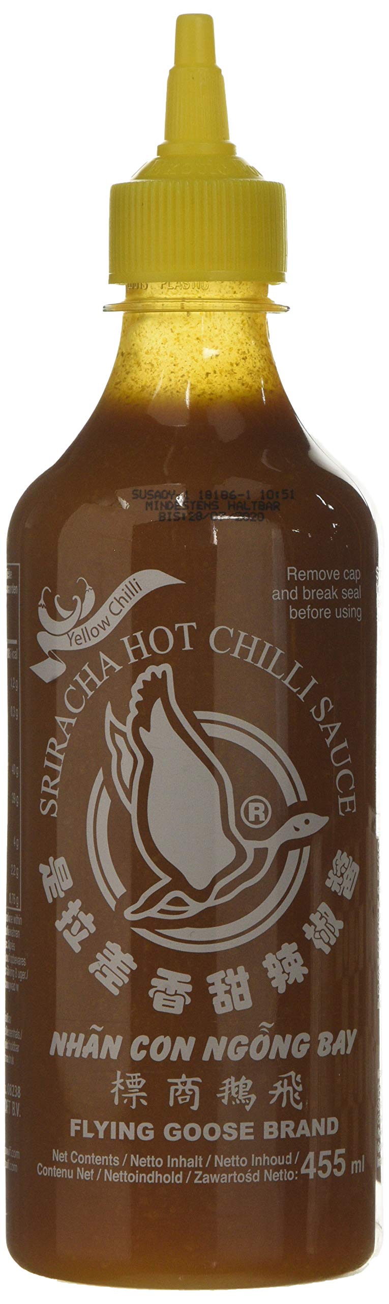 Flying Goose Yellow Sriracha, 455 ml, Pack of 6