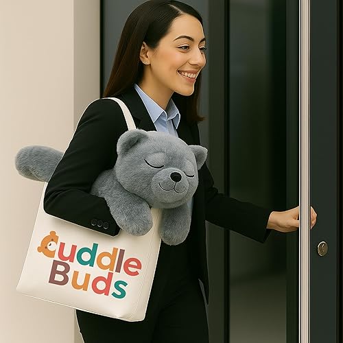 Miniatura 6 de Cuddle Buds Peluche de gato con peso de 3 libras para necesidades sensoriales, peluche grande de gato de 20 pulgadas, animales de peluche con peso