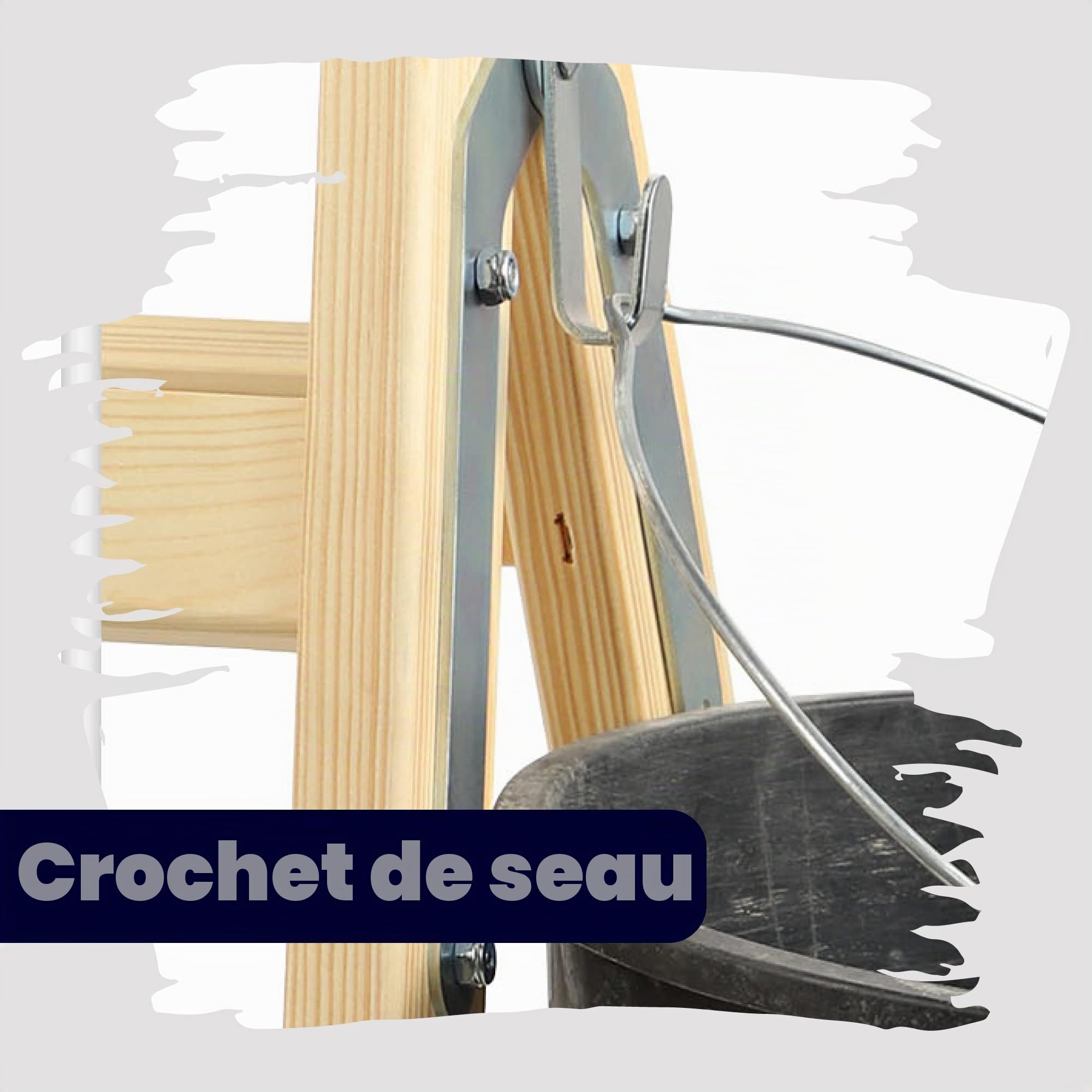 KADAX Escabeau Pliable en Bois, Échelle à Structure Robuste et Sécurisée, Conçue pour Un Accès Facile et Confortable aux Hauteurs (4 Marches)