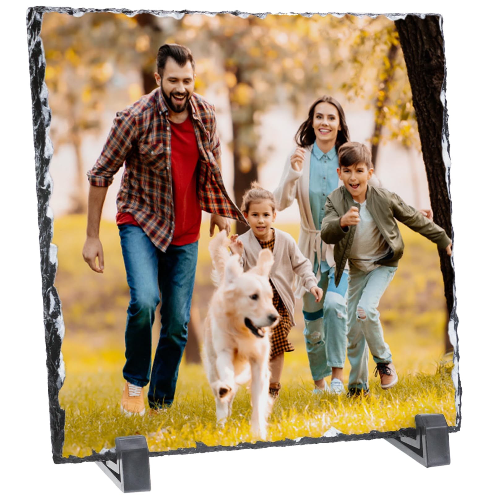Personalized Picture Stone Frame Custom Photo Rock Slate Plaque Frames Customized Gifts for Wedding Family Memorial Pets