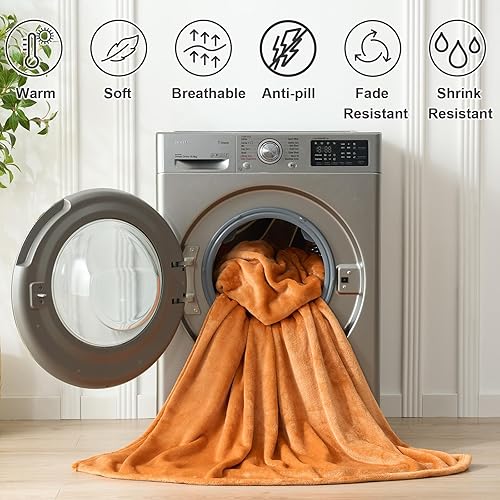 Vista 49 de Hansleep Manta de vellón tamaño individual, color verde azulado, suave y acogedora manta de franela mullida para cama, sofá, viajes, campamento