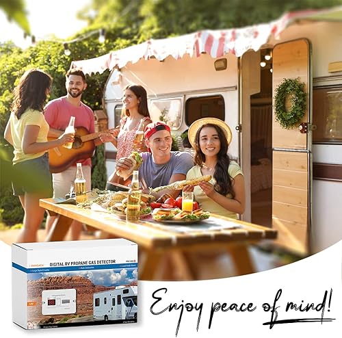 Miniatura 6 de PANGAEA Detector digital de gas propano RV con alarma fuerte de 85 dB, CC 12 V, para remolque, autocaravana, autocaravana (montaje en superficie,