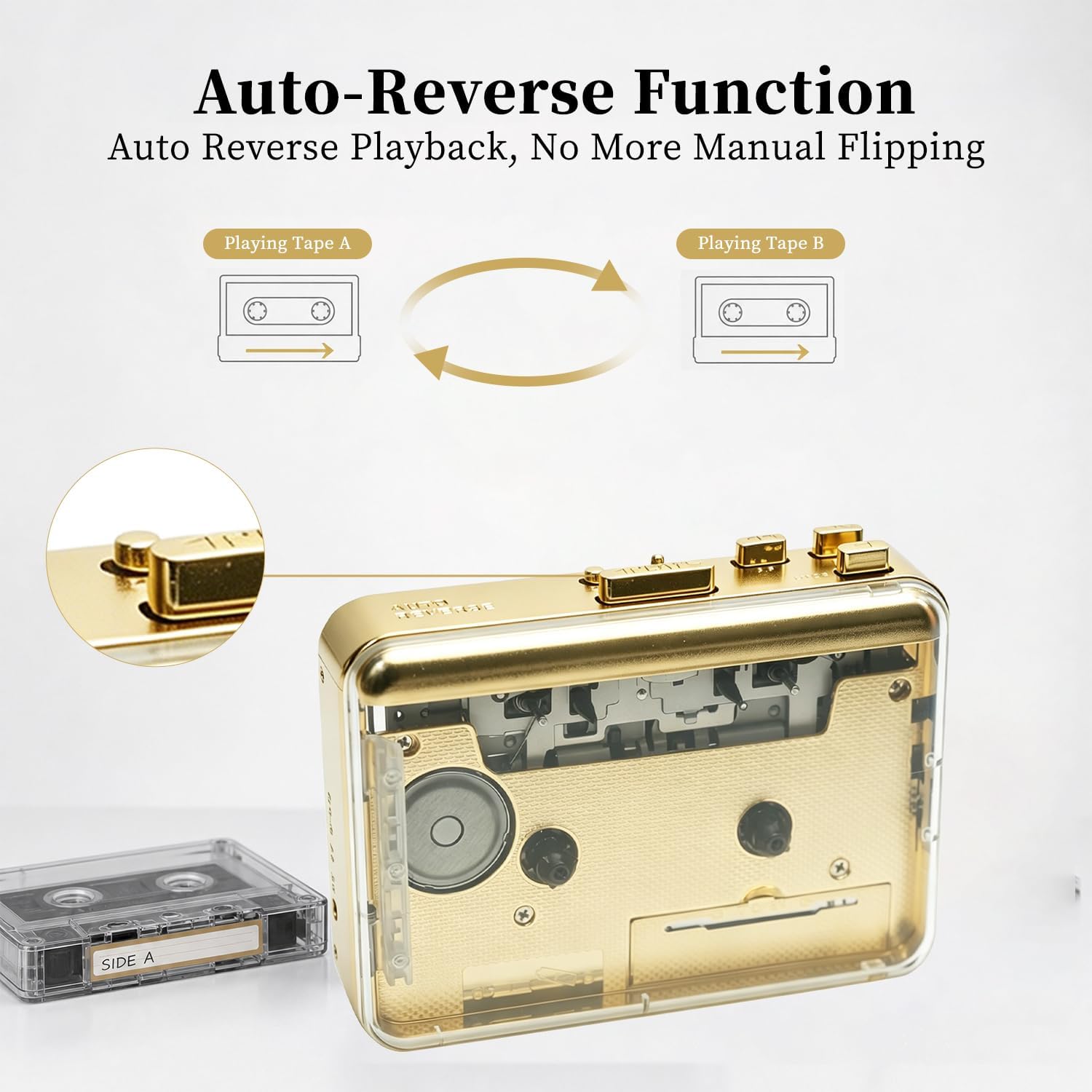 Multi-Functional Cassette Player，Transparent Copper Wheel Movement image 3