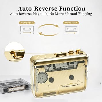 Multi-Functional Cassette Player,Transparent Copper Wheel Movement