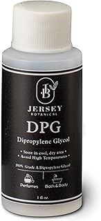 Dipropylene Glycol DPG 1 oz. for Incense Making, Fragrance Cutting Oil, Soapmaking Carrier Oil, and Cosmetics and Lotions. Emulsifier, Highest Purity & Undiluted, Non-GMO Low Odor. Jersey Botanical
