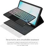 Pour Samsung Galaxy Tab A11+ Plus A9+ 11 cas clavier d'inch avec Trackpad 7 Couleurs RGB Dos-éclairé , Multi-Touch Trackpad , Détachable amovible , Porte-stylo portable , TPU Couverture de protection sans fil