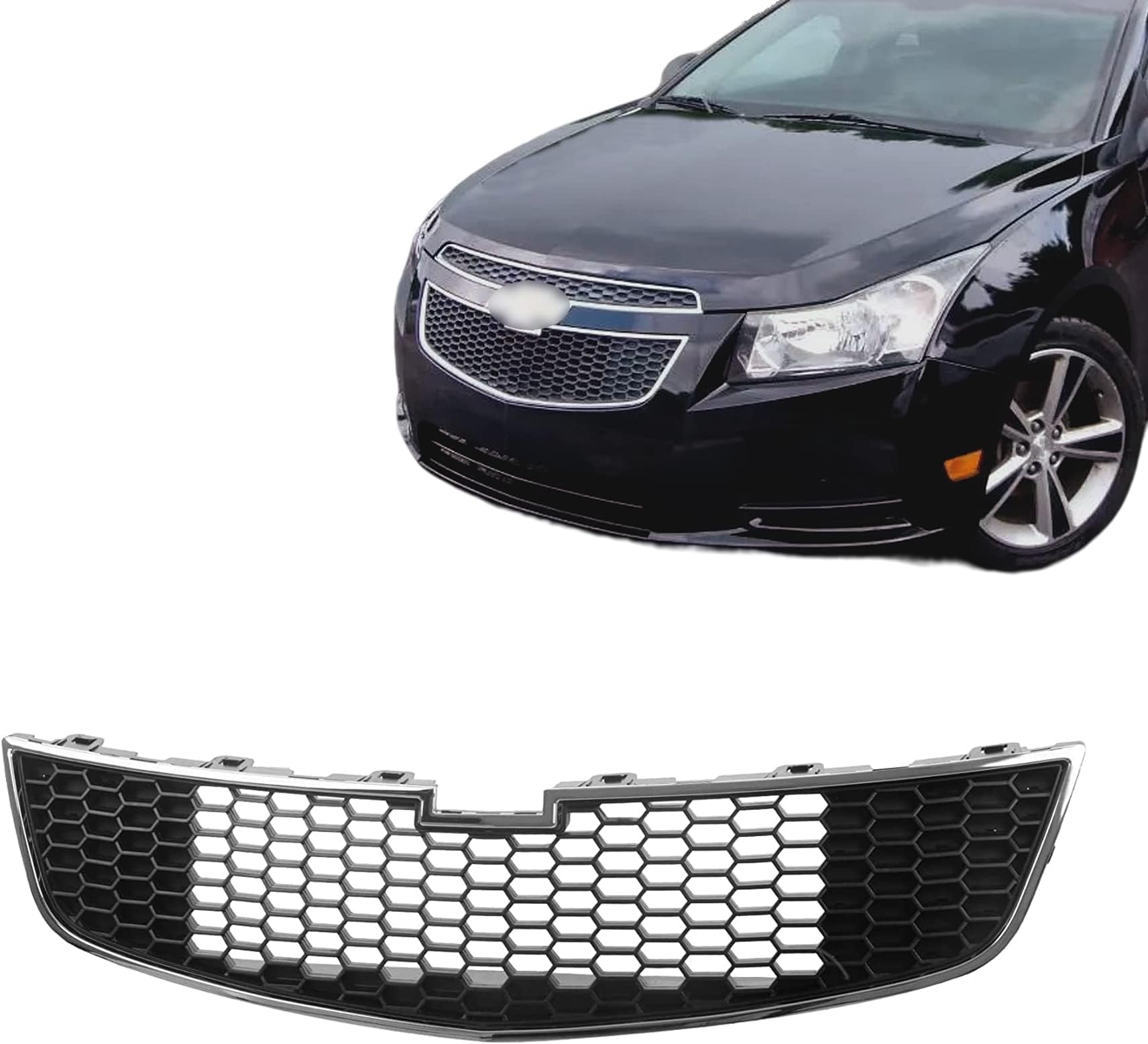 2011-2014 Compatible With CHEVROLET Chevy Cruze Front Grille Grill Chrome Black GM1200624 96981093