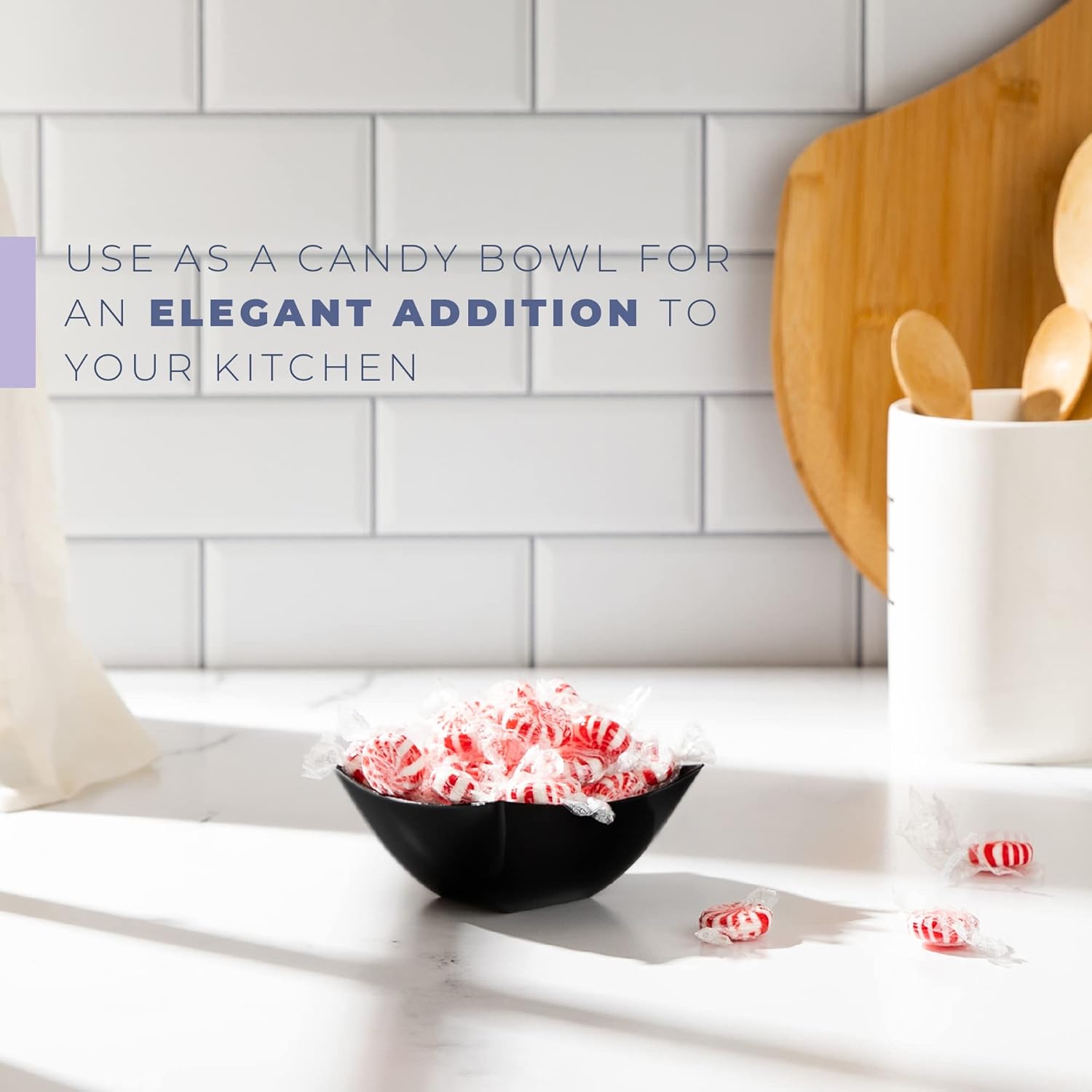 PLASTICPRO Disposable Square Serving Bowls, Party Snack or Salad Bowl, Plastic Black Pack of 4, 8 OUNCE, Black - Image 4