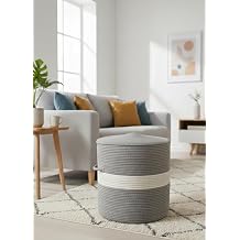 NatureLine J t PUF Spa Pufu Antre Puf Makyaj Masas  ve Yatak Odas  Banyo Pufu Teras Veranda ve Balkon Uyumlu Has r Dekoratif Dayan kl  ve  ok Ama l  Puff Gri-Ekru  erit
