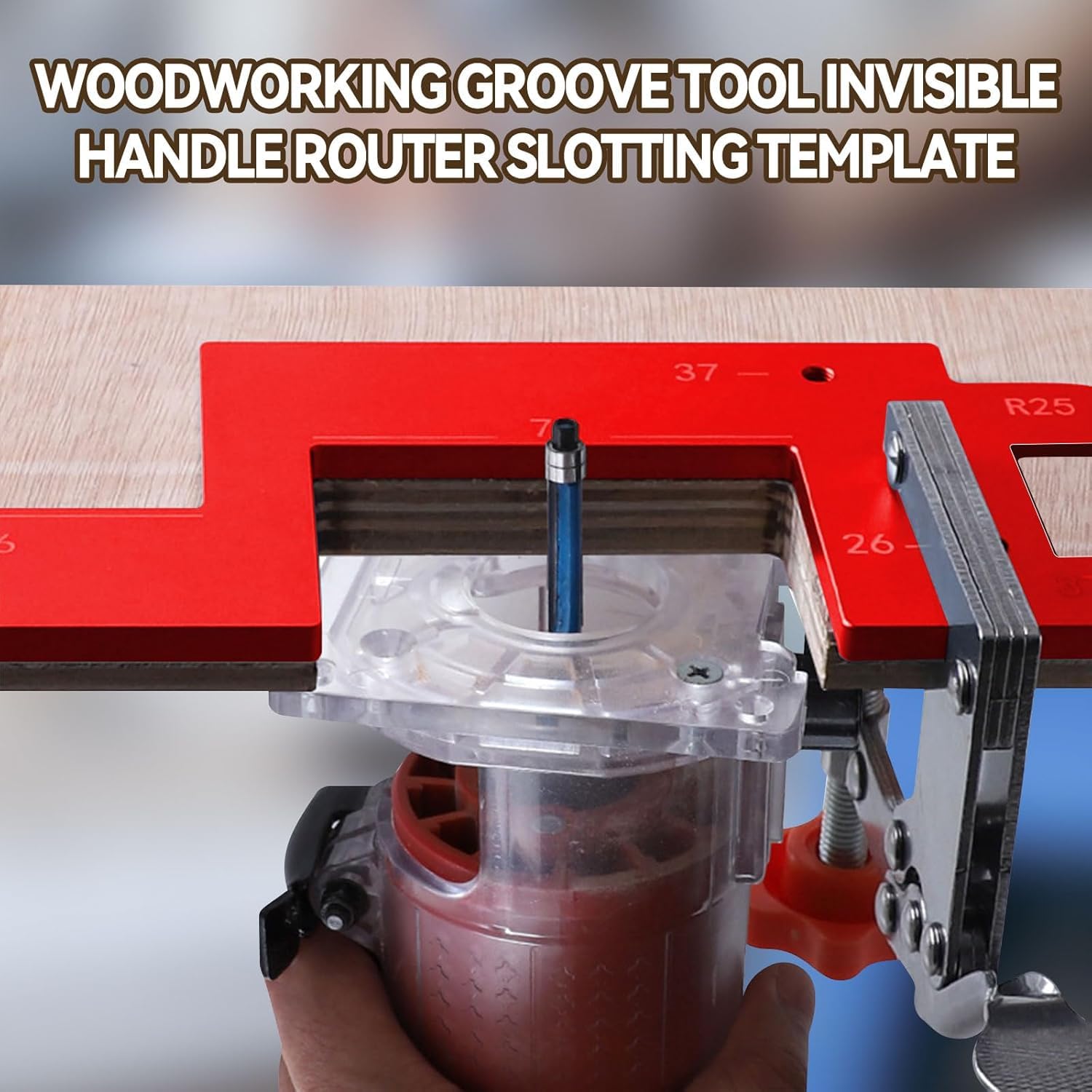 Neouth Arc Grooving Auxiliary Tool, Multifunctional Handle Free Woodworking Round Corner Radius Templates Invisible Embedded Handle Slotting Positioning Mold for Wardrobe Kitchen Handle 4